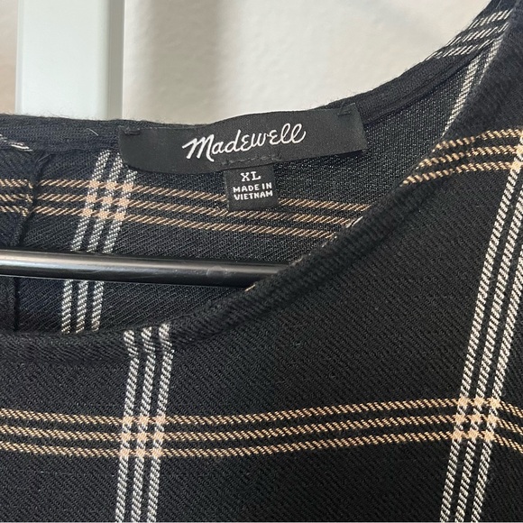 Madewell Button-Back Peplum Top in Plaid - Picture 6 of 7